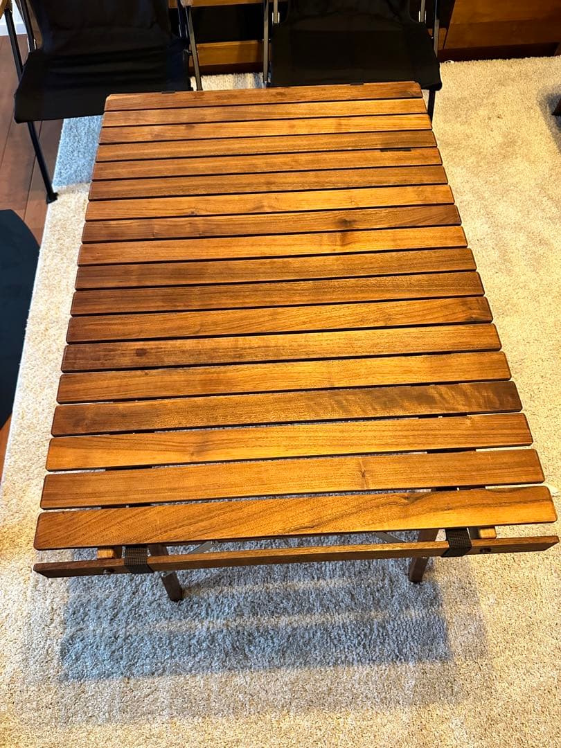 ウォールナットフォールディングチェア　テーブルセット　椅子分解可能