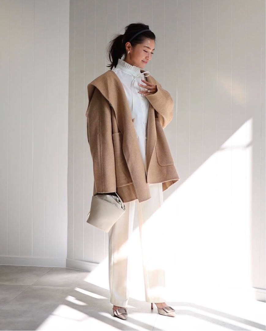 美品gypsohila シェルブラウス　ホワイト　フリーサイズ