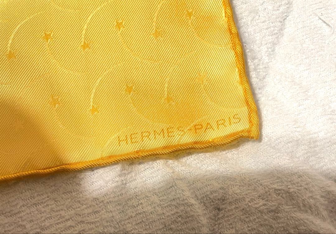 新品未使用⭐︎HERMES エルメス シルク ハンカチ　イエロー