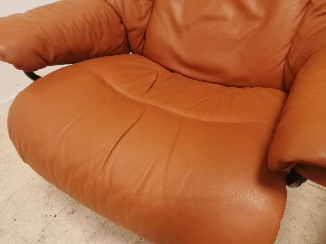 美品 EKORNES ストレスレスチェア レノ（M）キャメルレザー オットマン別