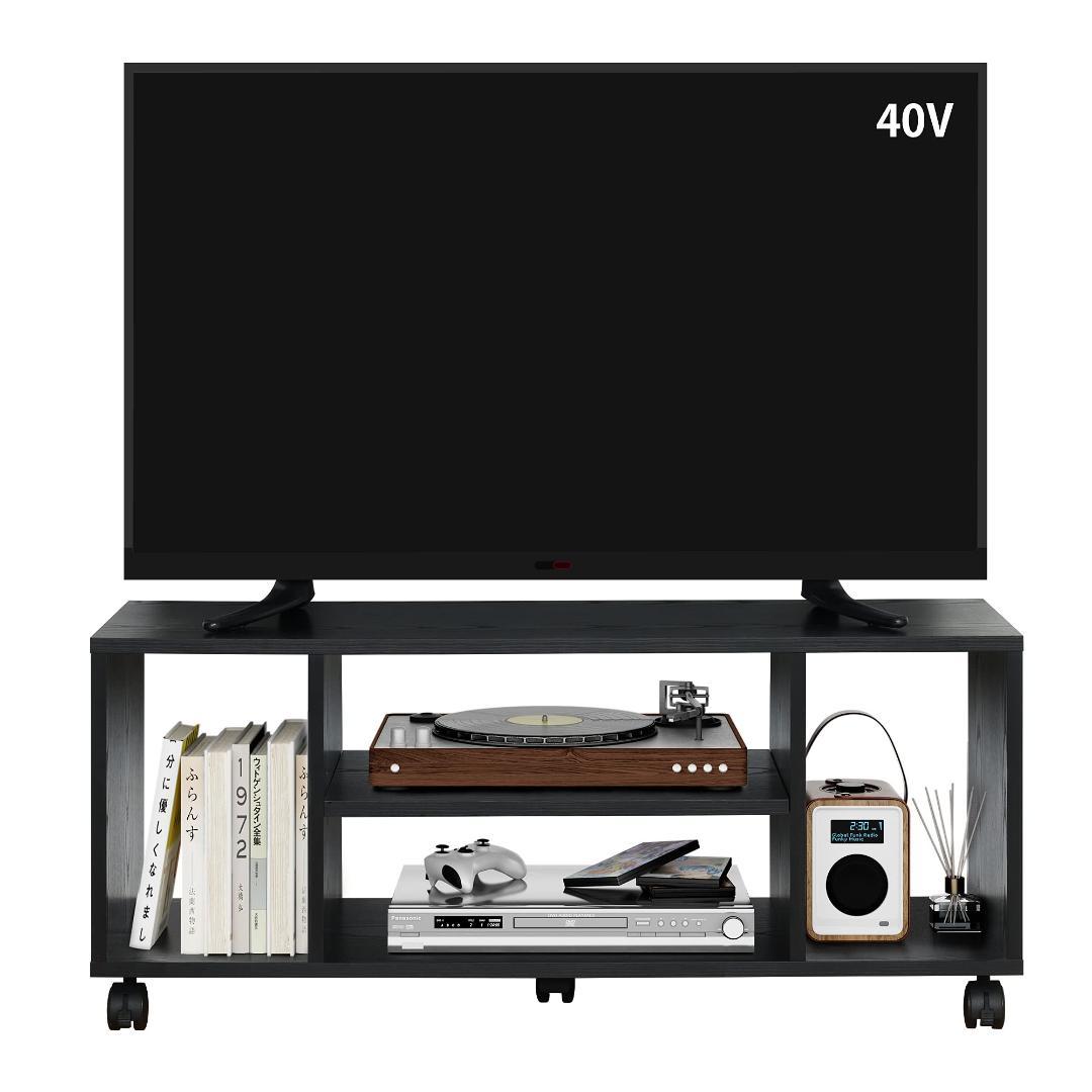 40インチ対応 移動簡単 ローボード オープン収納 キャスター付