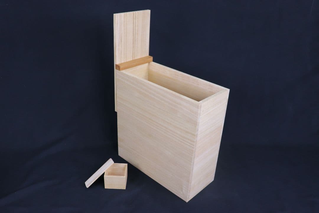 手作り本物の米びつ　幅15cmスリムタイプ桐米びつ　10キロ用　防虫