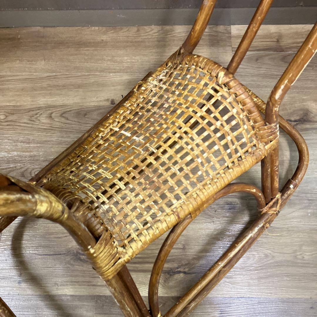 B-2 ヴィンテージ ラタン ロッキングホース 籐製 木馬 子供用 インテリア