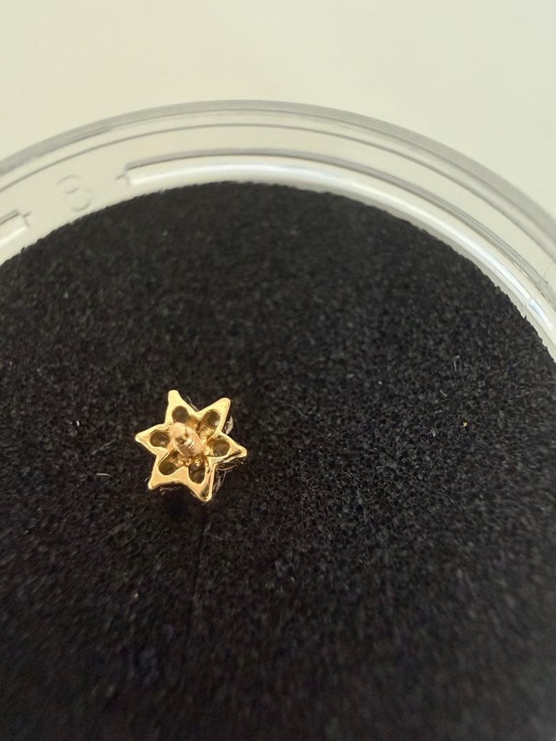 PICOLLET K18YG/PT ダイヤモンドフラワーピアス