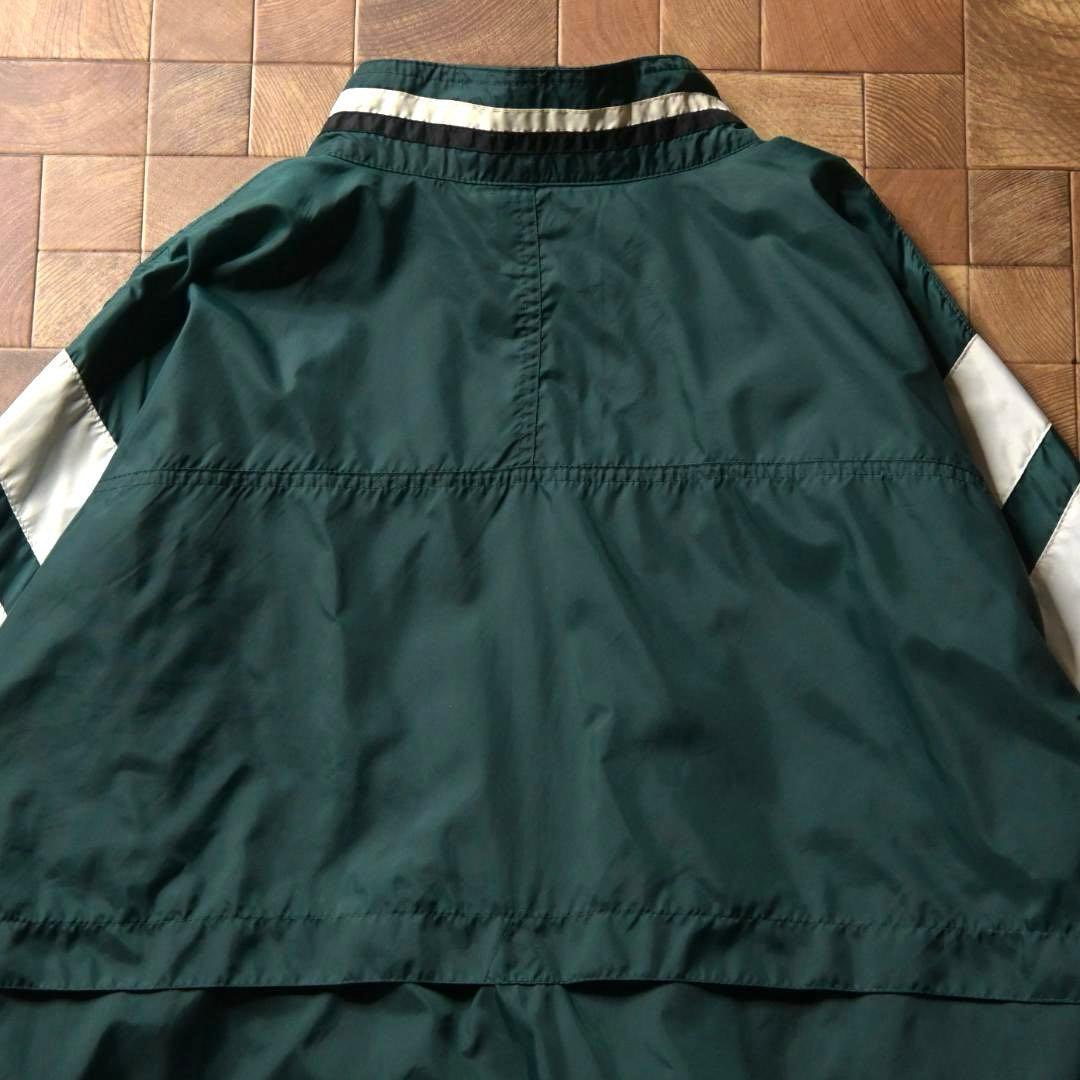 か*ん様 90s 万国旗タグ　アディダス　ナイロンジャケット　グリーン　刺繍ロゴ