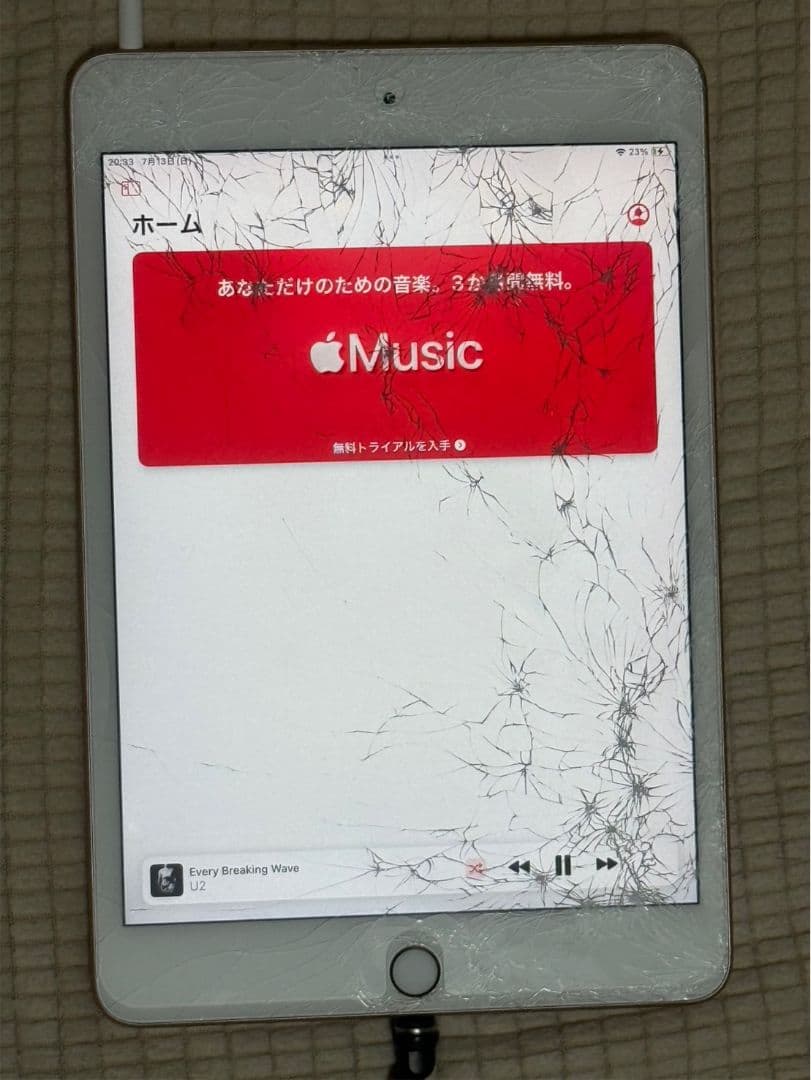 ジャンク品 iPad mini 第5世代 64GB ゴールド - 液晶割れ
