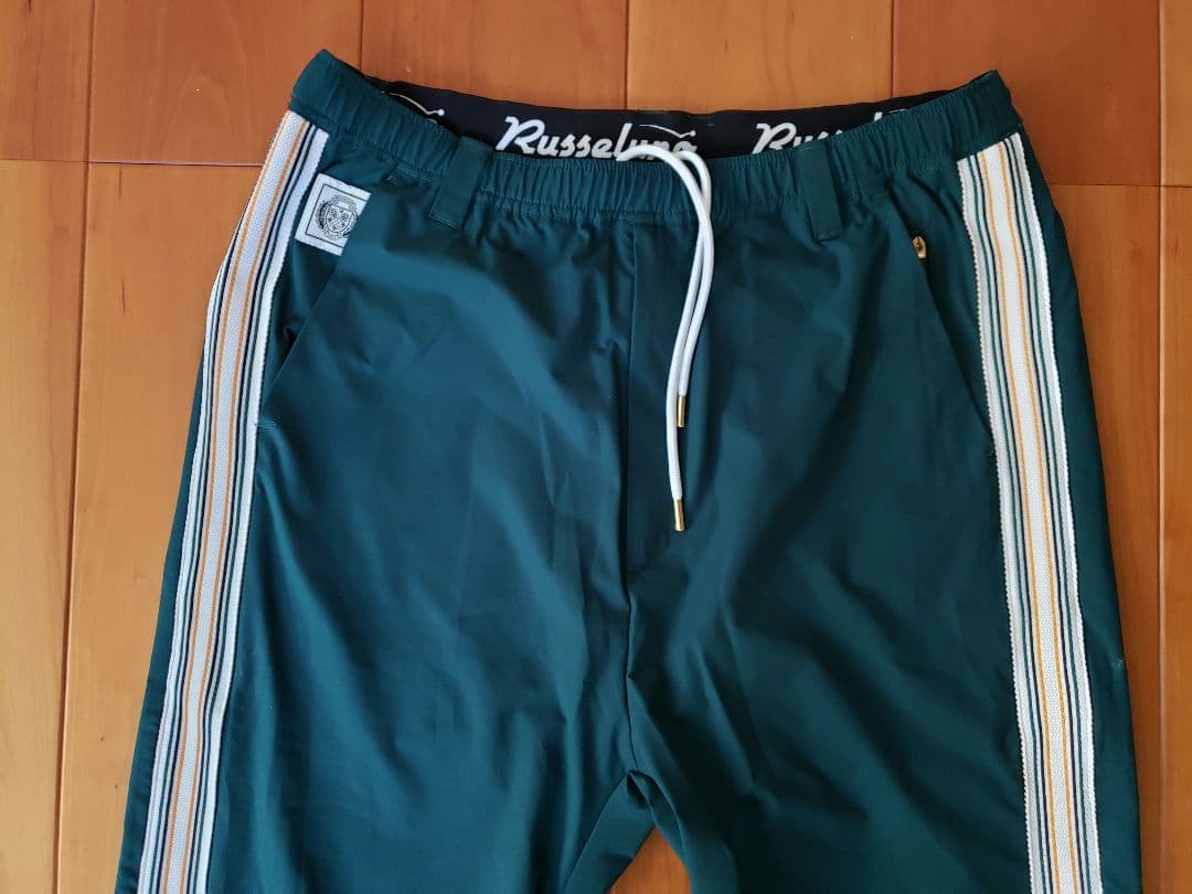 Russeluno ダークグリーン ストライプパンツ