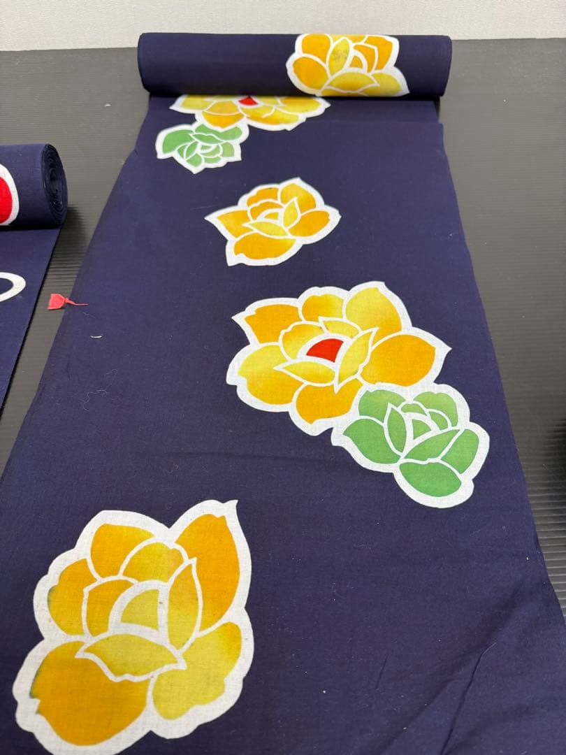 128)浴衣　反物　5点セット　綿　着尺