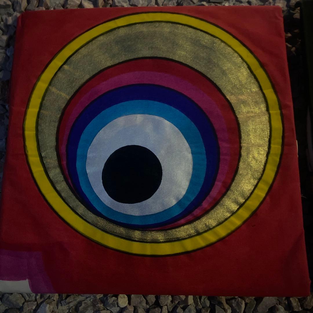 埼玉県加須市手書き本染布地5m レトロ円形模様 鯉のぼり