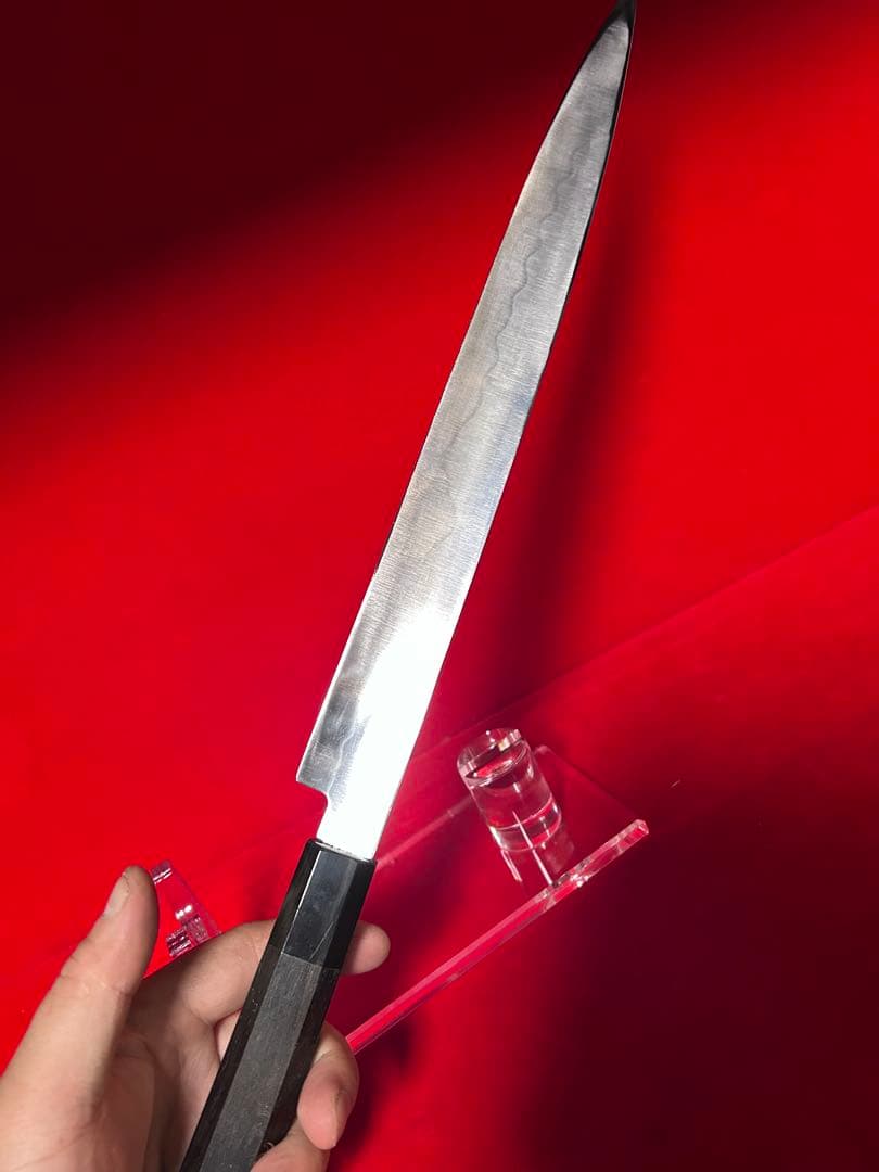 01512 包丁　フグ引　河豚引　本焼　スウェーデン鋼　波紋有り　未使用品