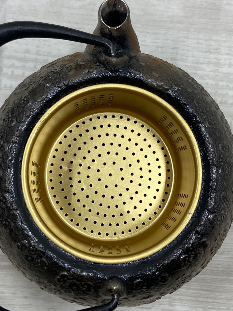 【新品未使用】南部鉄器 急須 照光堂 花文 鉄瓶