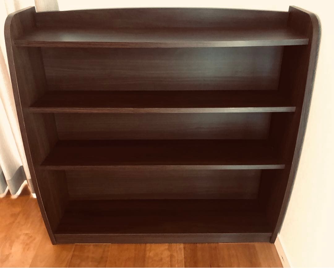 本棚 ロータイプ 幅93cm 木目調 絵本ラック 収納 Large