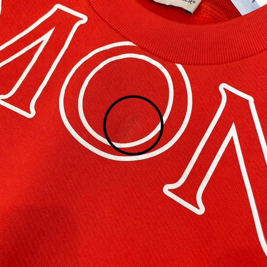 美品★モンクレール SWEATSHIRT スウェット 裏起毛 ロゴ オレンジ