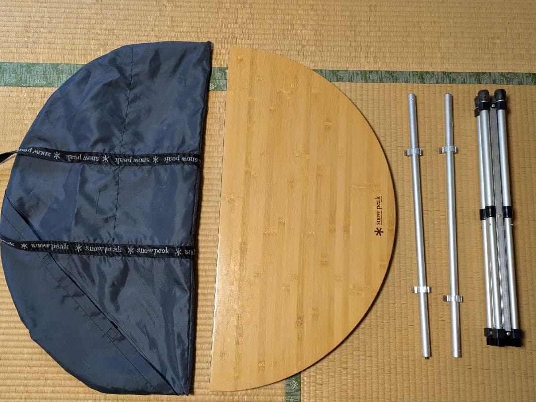 スノーピーク　ローテーブルラウンド 竹　LV-242 廃盤希少品 高さ調整可能