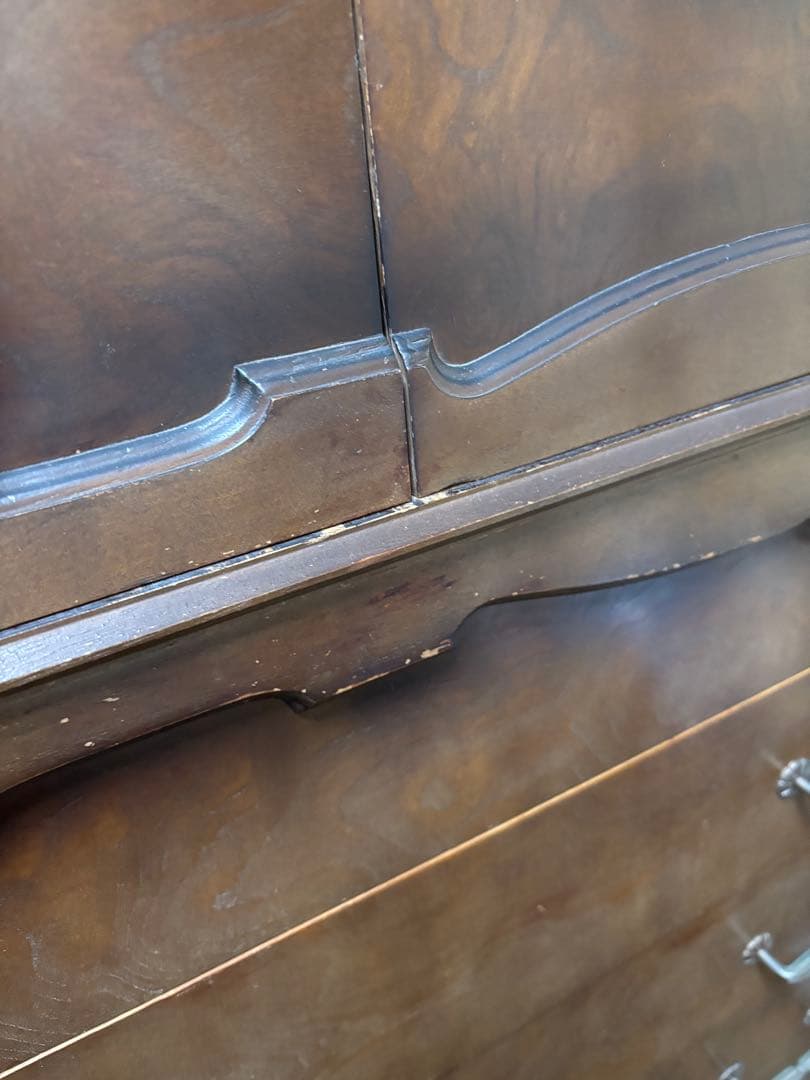 昭和45年頃購入 木製ダークブラウンタンス 引き出し7段