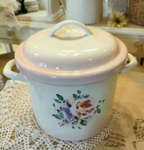 1834:イマン・マニー好き！新作ホーロー登場✨プリンセスローズ　ライス缶　新品