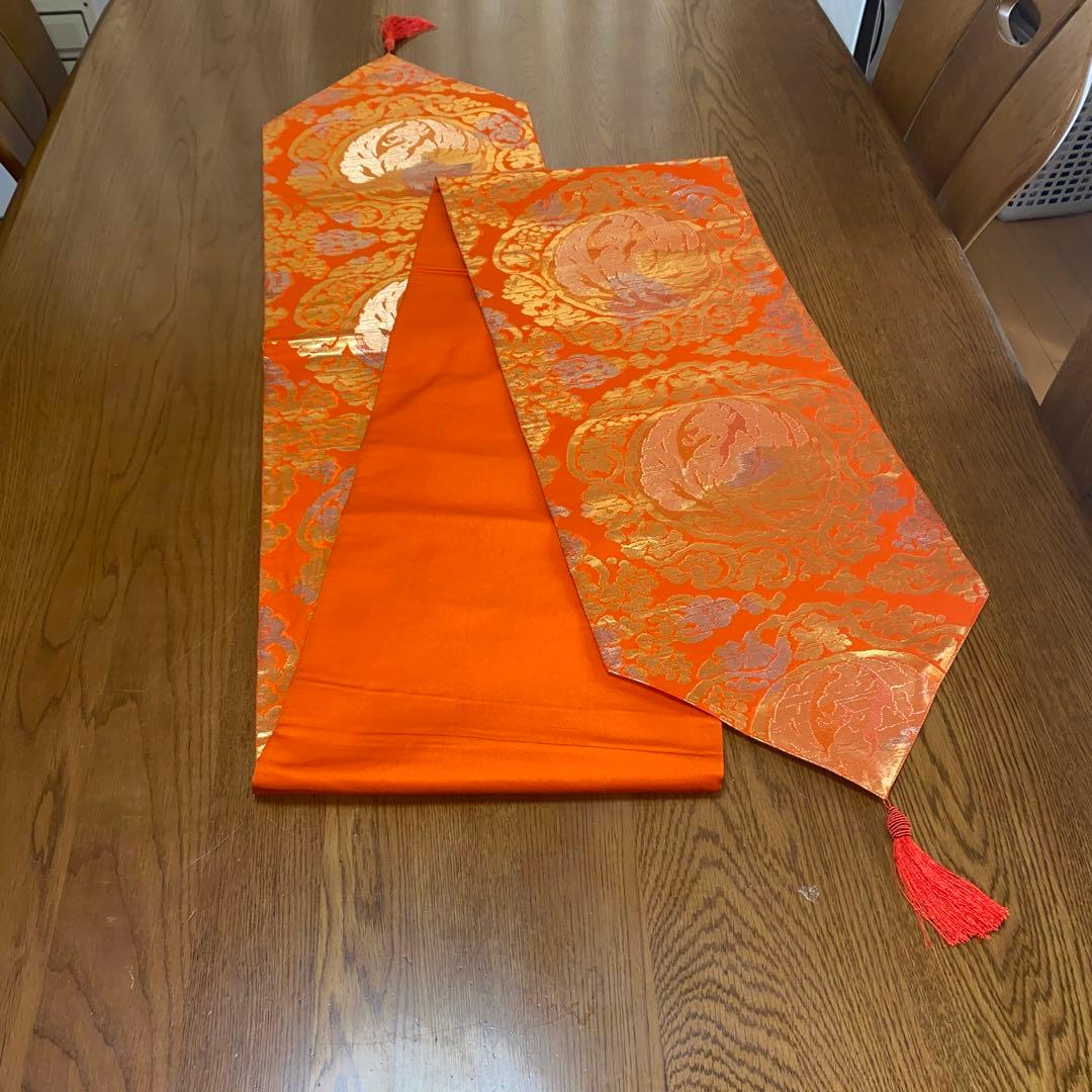 テーブルランナー　鳳凰文　帯リメイク