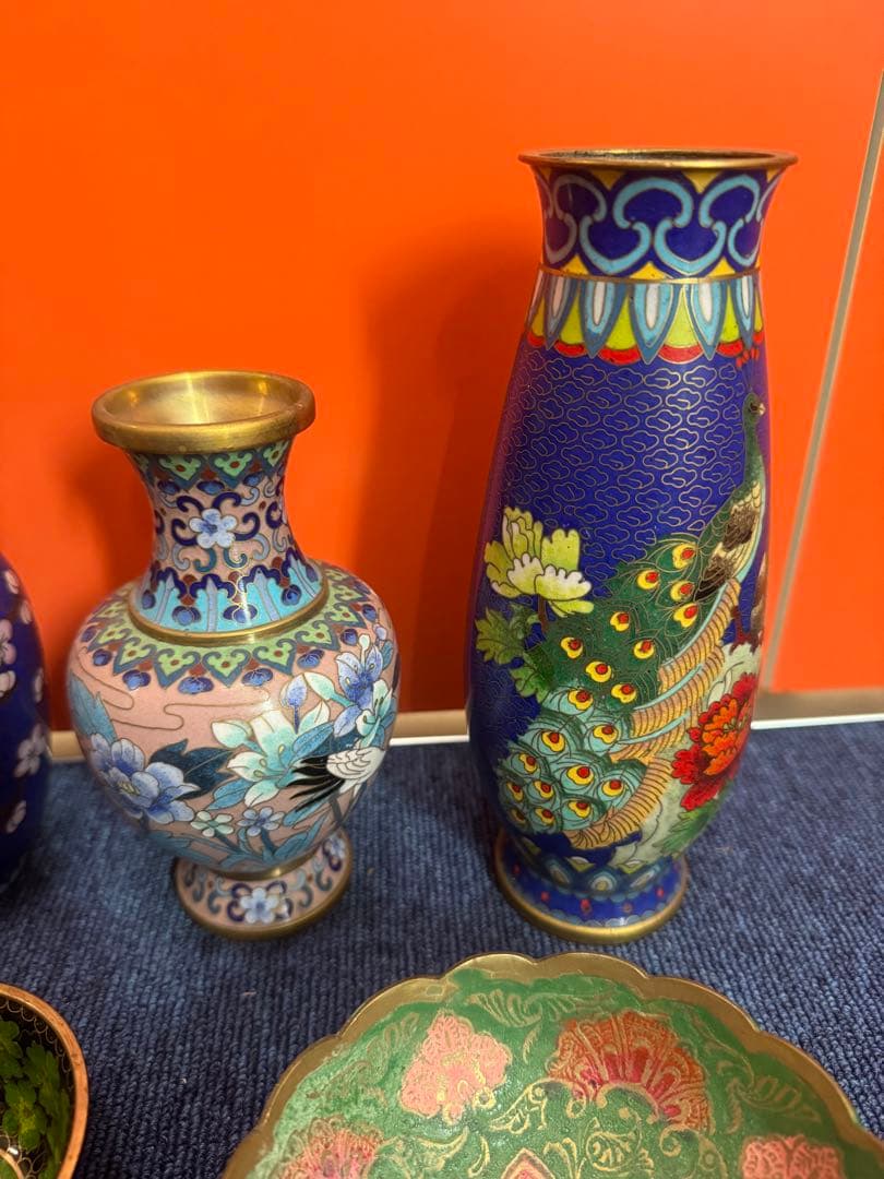 1840  七宝焼　景泰藍　まとめ売り　合計14個　時代物