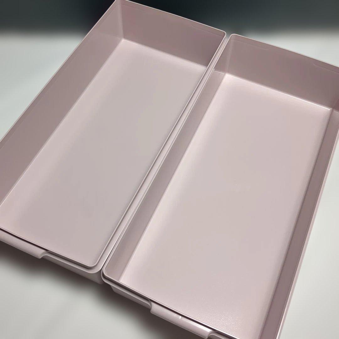 タッパーウェア　ピンク　ロングスーパーケース　2個