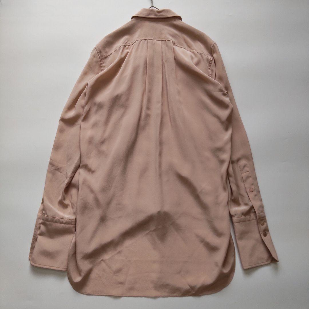 美品 PATOU パトゥ シルク ドレープ ブラウス シャツ ピンク 長袖 36