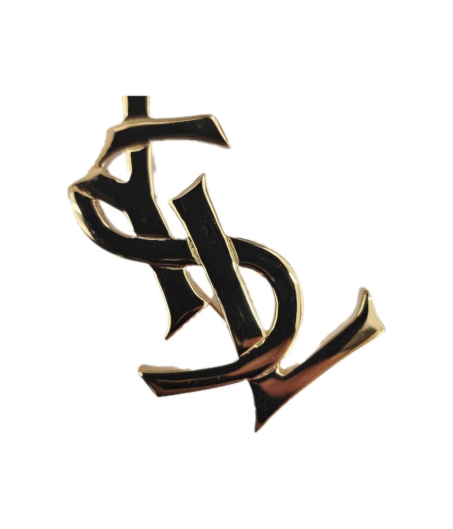 イブサンローラン ロゴブローチ ゴールド
