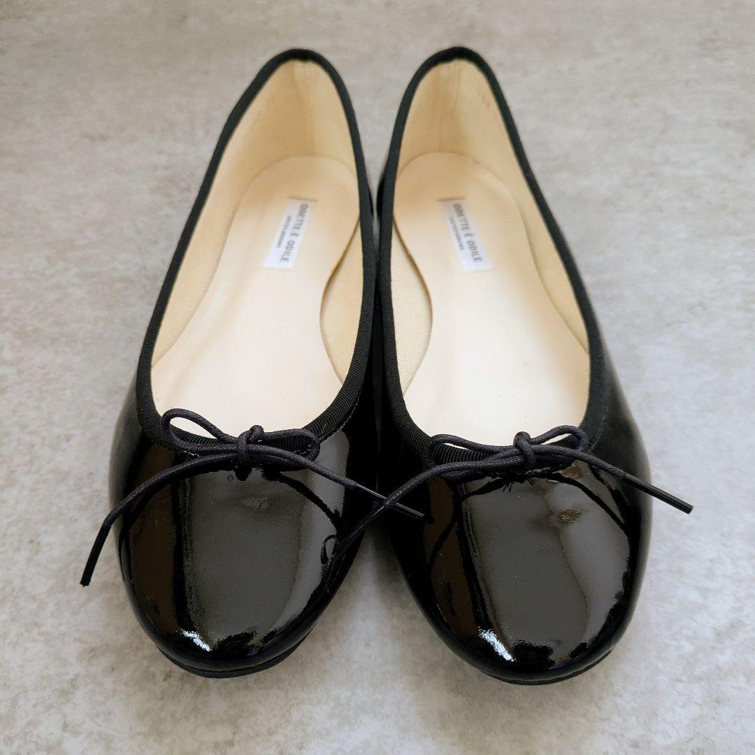 ユナイテッドアローズ　Odette e Odile ブラックバレーシューズ 24