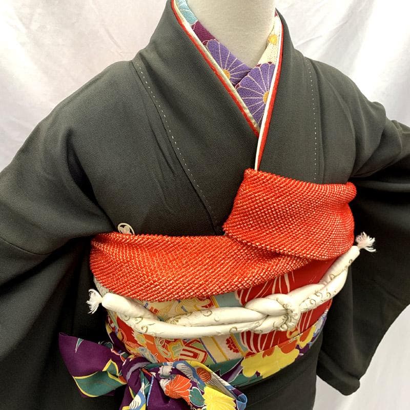 508aj83■アンティーク着物 ジュニアにも 流水 貝合わせ文■状態良好