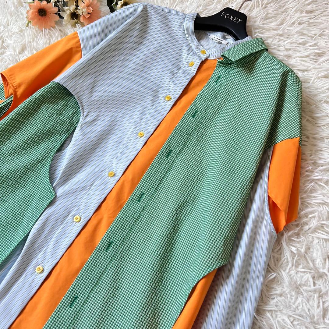 ENFOLD エンフォルド サッカーギンガム ホールSHIRT