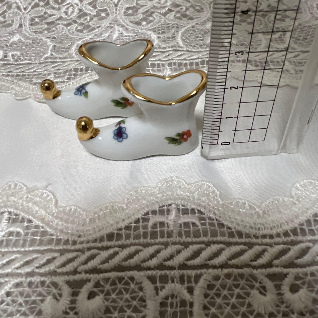 リモージュ　アンティーク　ミニチュア　ブーツ　２個セット