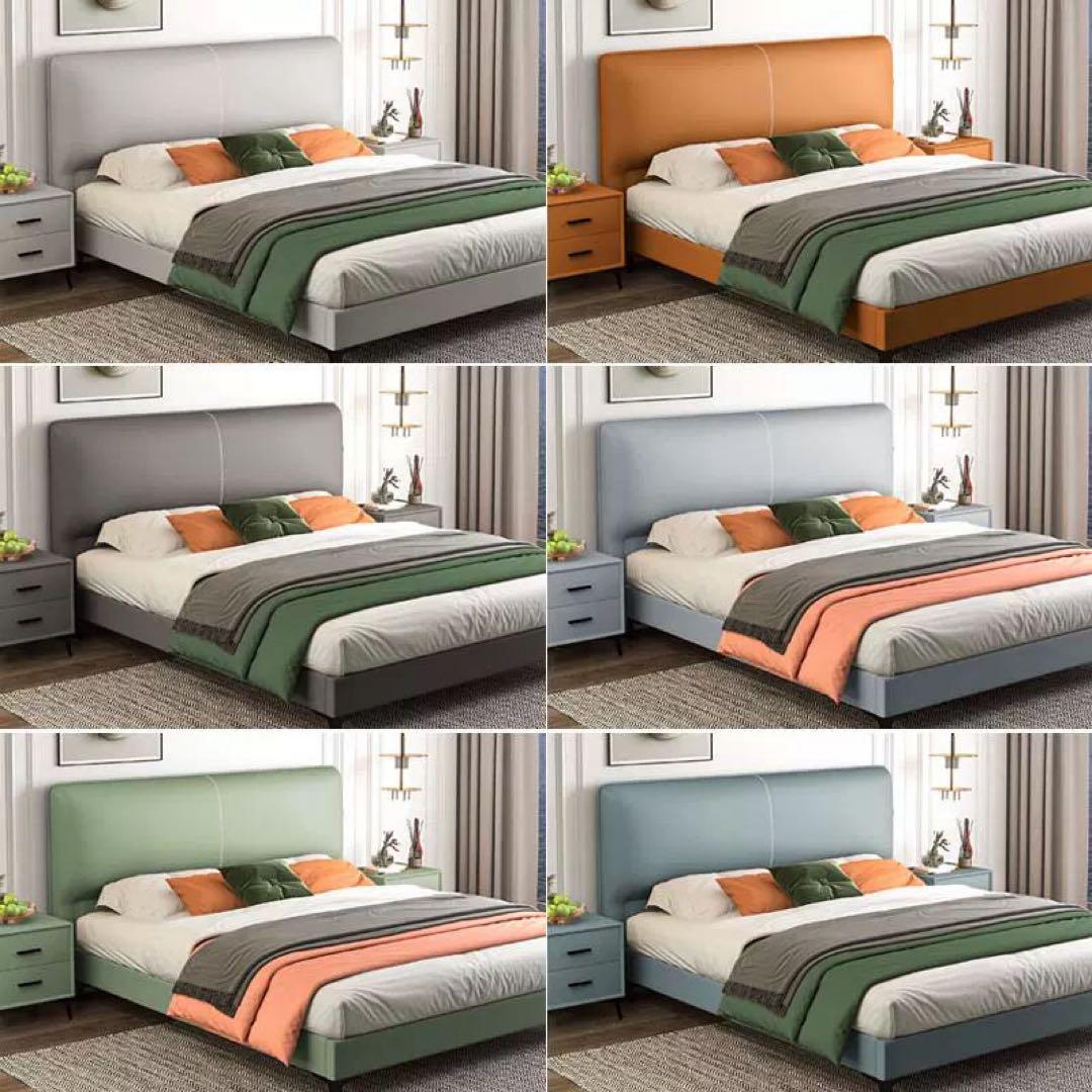 レザーモダンベッド クイーンサイズ