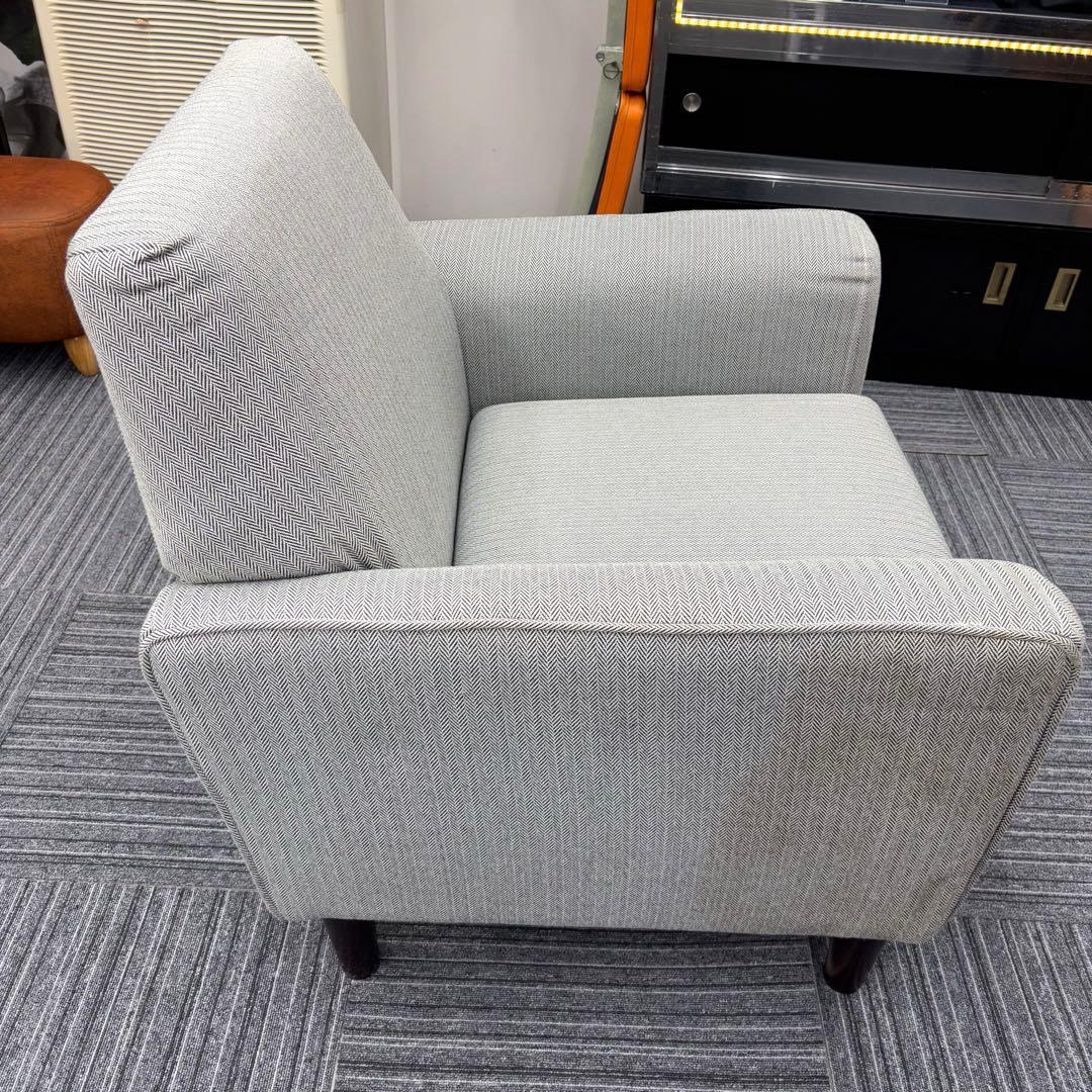 ニトリ 一人掛け ソファ 北欧調 ヘリンボーン ファブリック ブラック 5310
