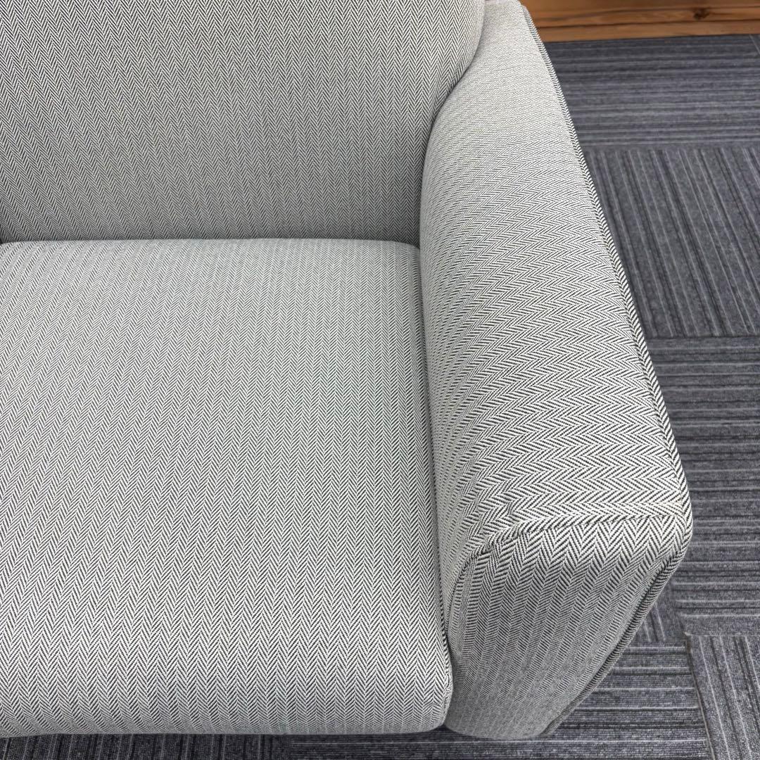 ニトリ 一人掛け ソファ 北欧調 ヘリンボーン ファブリック ブラック 5310