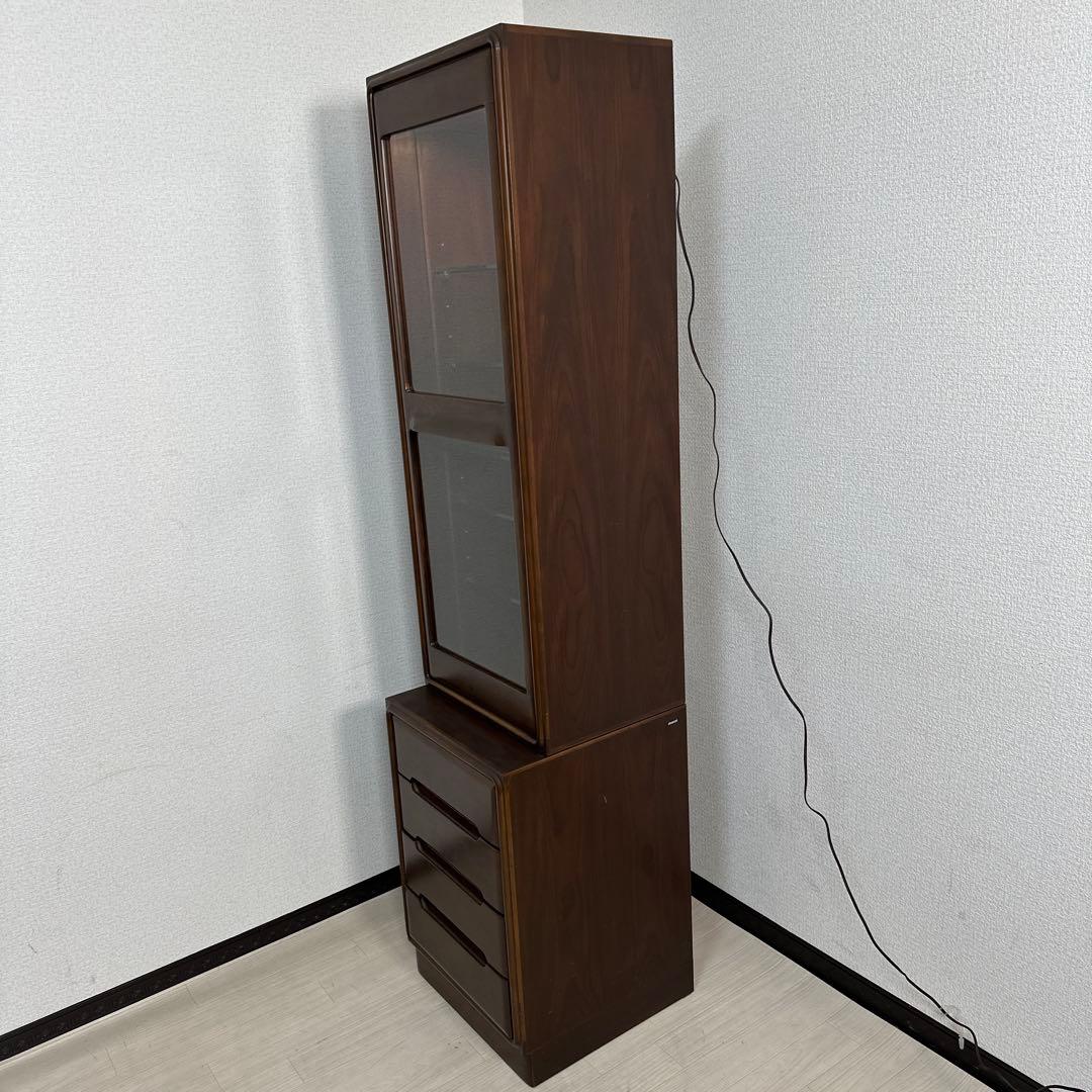 カリモク ドマーニ 希少品 飾り棚 キュリオケース キャビネット i4※