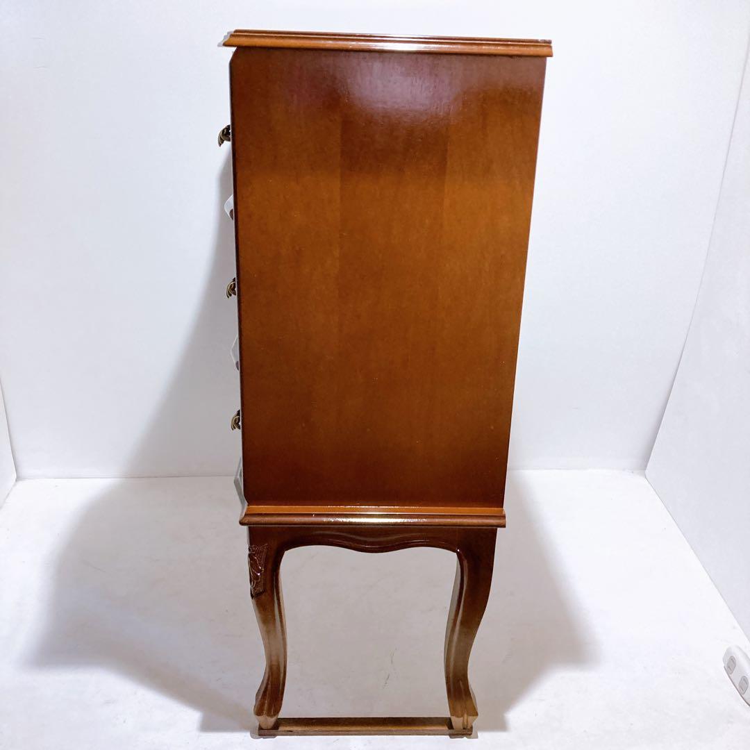 イタリア製 アンティーク 象嵌細工 猫脚 3段チェスト