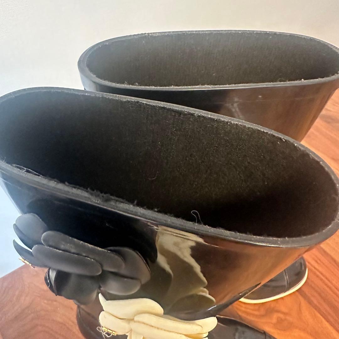 セール！CHANEL シャネル カメリアレインブーツ 長靴 36 レインシューズ