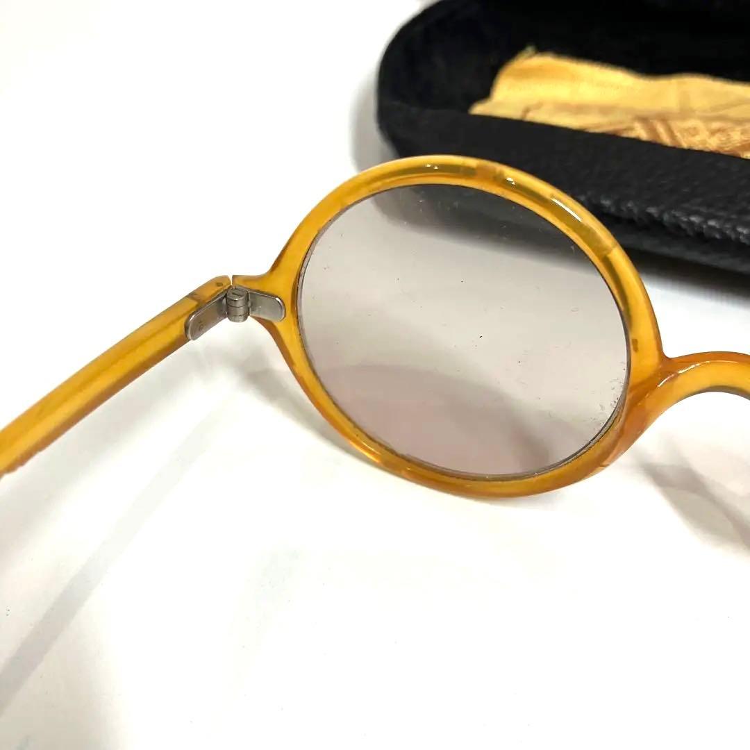 当時物 本鼈甲 本べっ甲 丸眼鏡 丸メガネ アンティーク レトロ ヴィンテージ