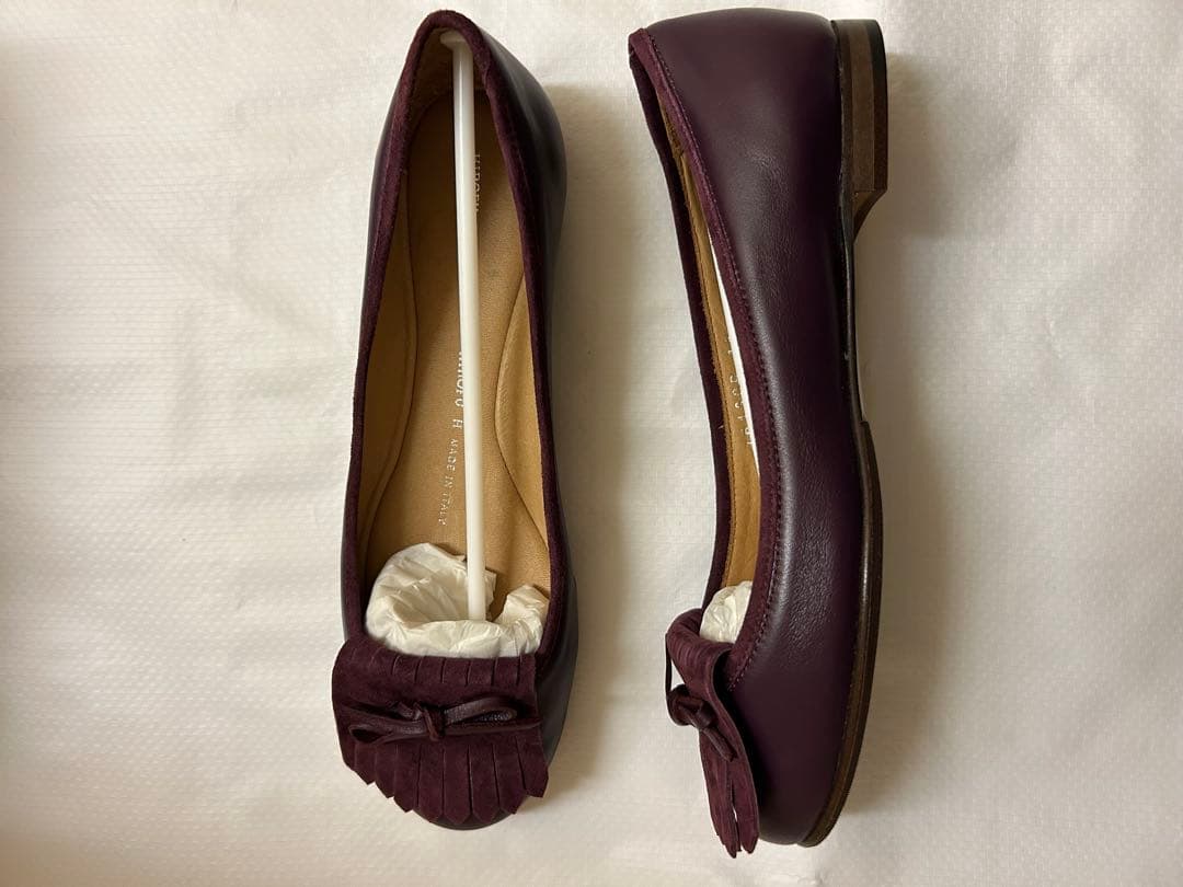 【新品】【未使用美品】HIROFUフラットシューズ/ボルドーカラー