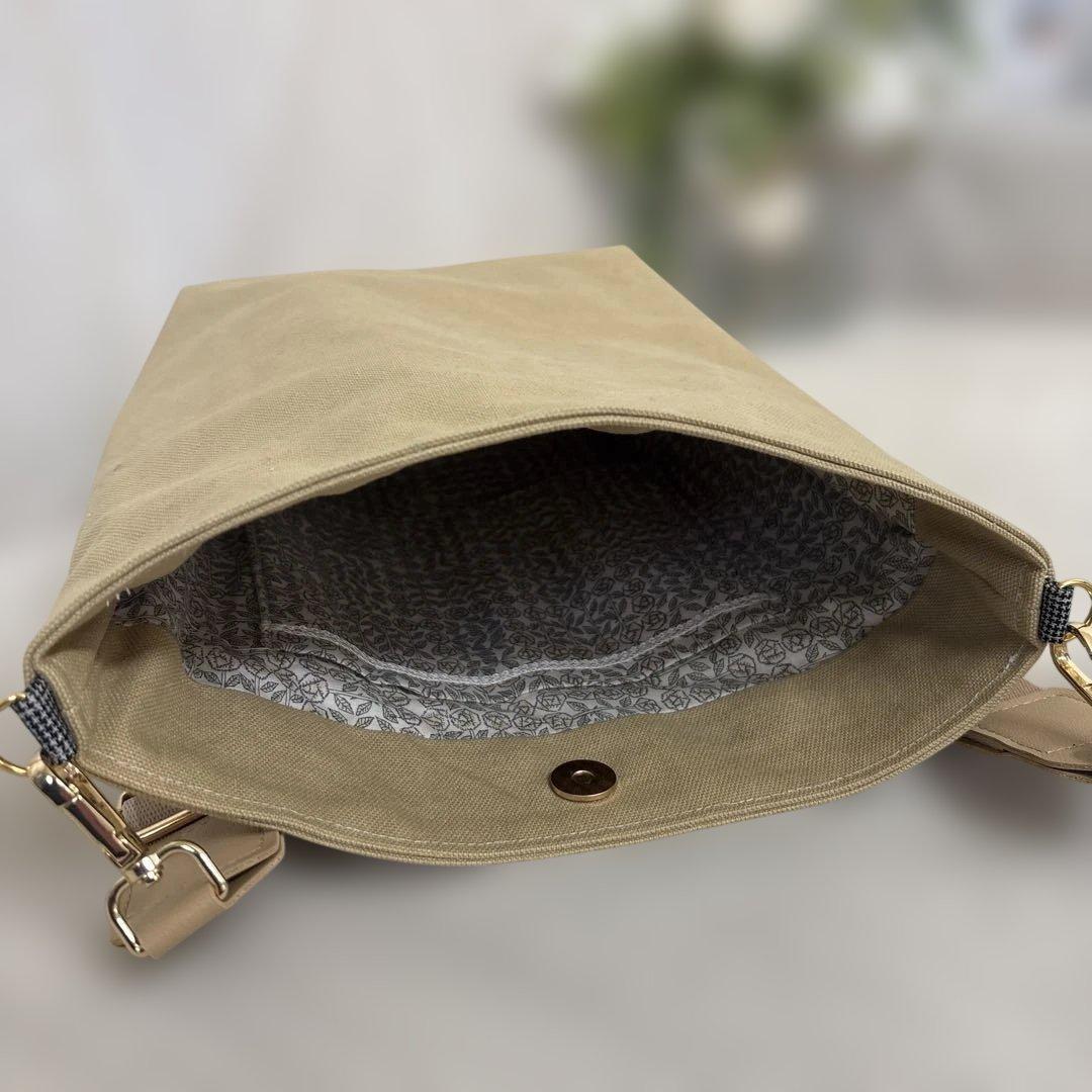 ミナペルホネン　Anemone と８号帆布 ショルダーバック　ハンドメイド