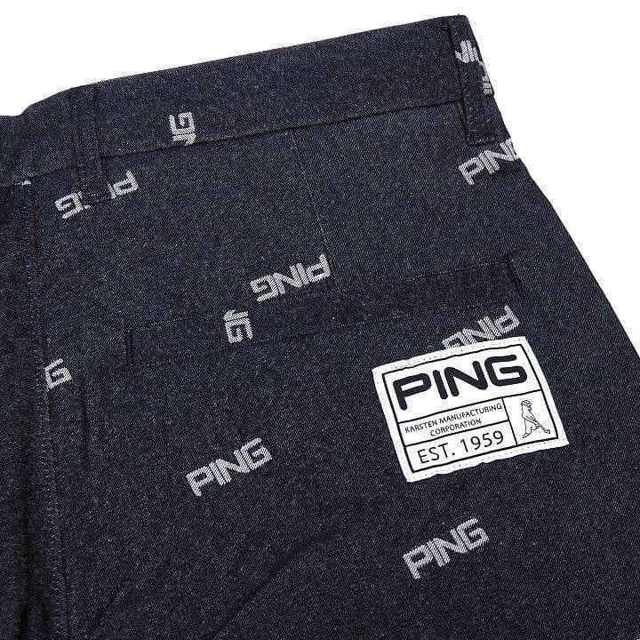 新品 PING ピン ゴルフ 総柄 ストレッチパンツ 定価22000円 黒 M