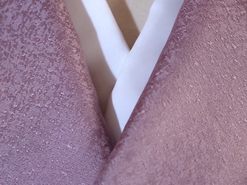 暈し染め小紋（薄桃紫系）裄65　正絹美品