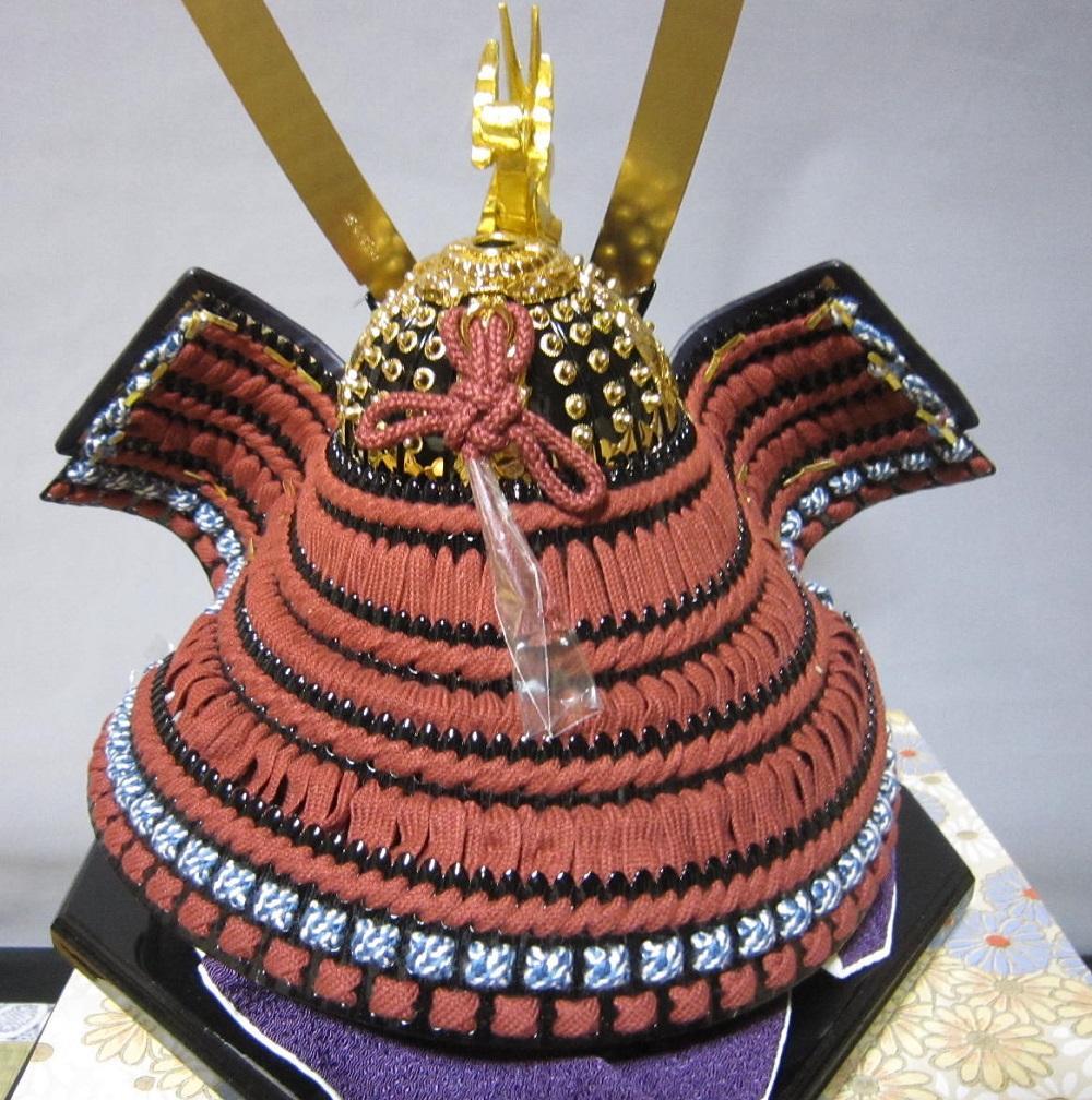 15号 兜飾り 花丸獅子 宝石付木彫竜　江戸甲冑 5月人形