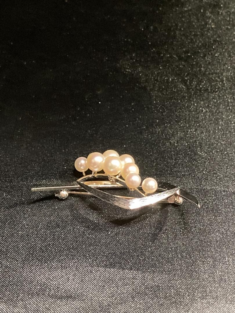 MIKIMOTO ミキモト ブローチ パール 9粒 9珠 925 皇室御用達