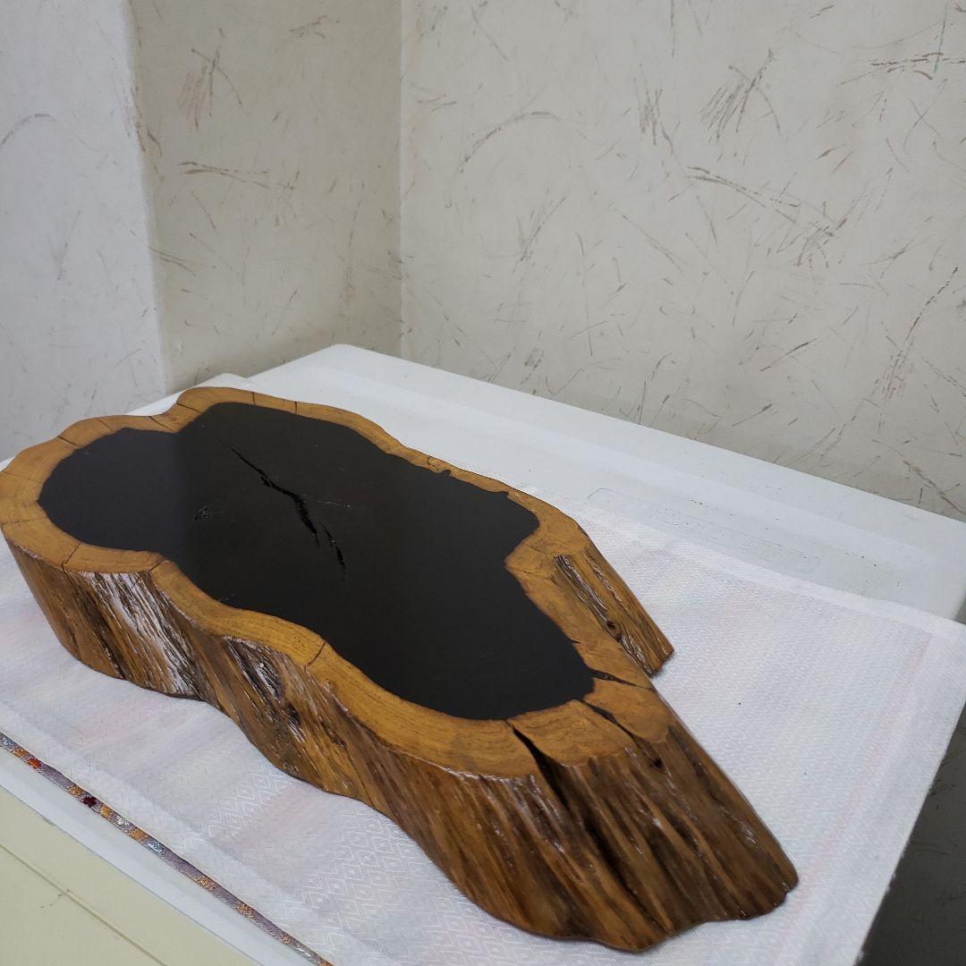 Ｂフライデー蔵出し特価本黒檀敷台 はす切り４２×２０×厚3,5cm 重2,2kg