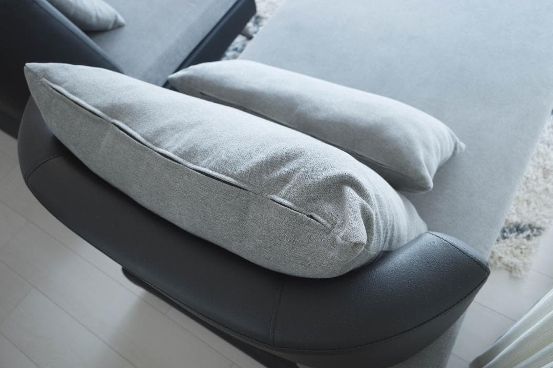 ニトリ 布張りカウチソファ ポーション2KD GY オットマンスタイル