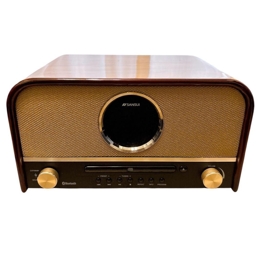 レトロ調Bluetooth対応CDプレーヤー　SANSUI SMS-800BT