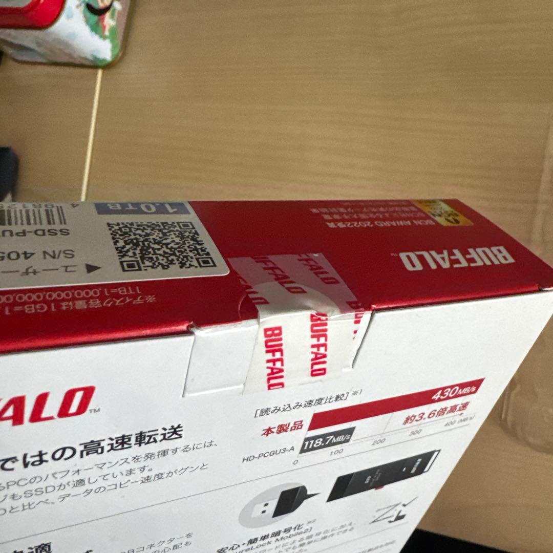 【週末限定】BUFFALOポータブル1.0TB SSD-PUT1.0U3-BKA
