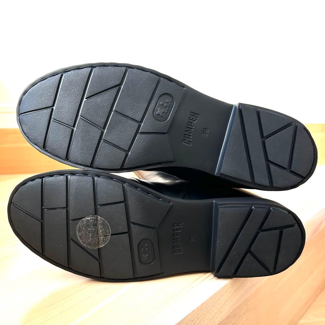 未使用級✨ CAMPER 【25㎝】 ニューマン ロングブーツ レザー ブラック