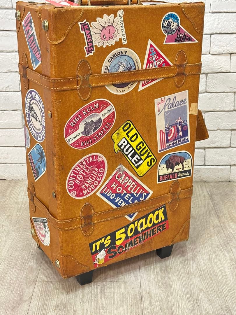 【東京都23区配送無料】スーツケース　旅行　トラベル　キャリーケース　ビンテージ