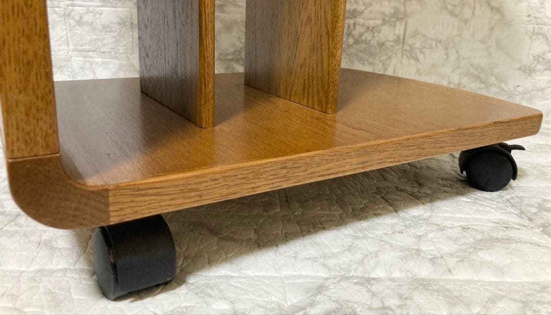 【美品】浜本工芸 サイドテーブル 飾り棚　ローテーブル　天然無垢 オーク材