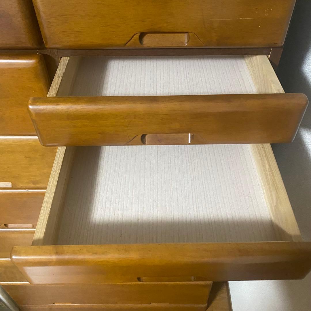 ダークブラウン木製チェスト 10個引き出し